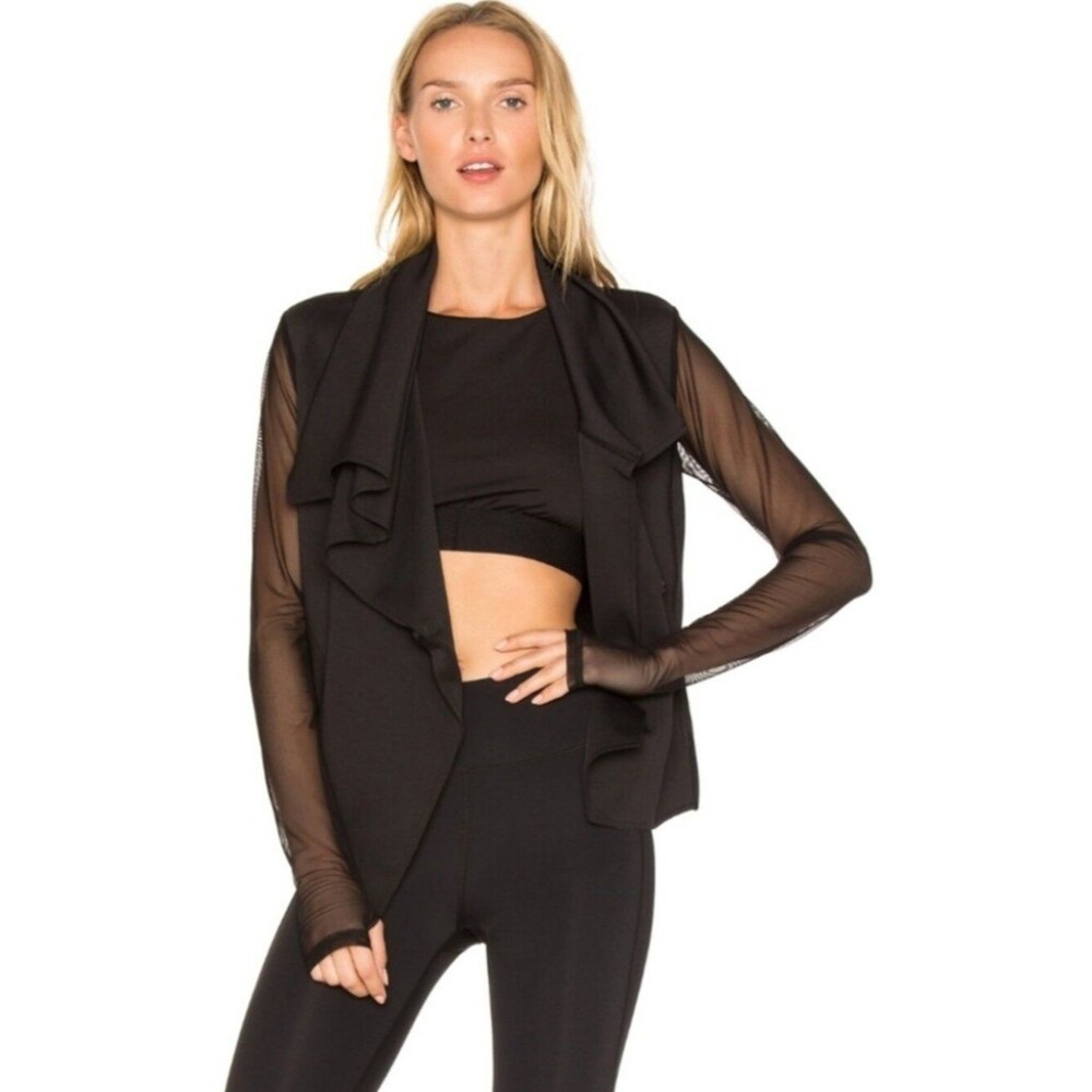 Alala Sophisticate Jacket In Black + Mesh Sleeves Size Woman's Medium